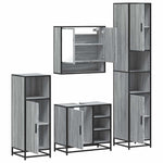 ZNTS 4 Piece Bathroom Furniture Set Grey Sonoma Engineered Wood 3301238