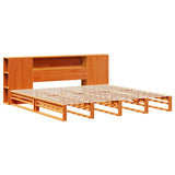 Bookcase Bed without Mattress Wax Brown 200x200 cm Solid Wood 3323889