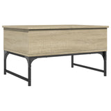 ZNTS Coffee Table Sonoma Oak 70x50x40 cm Engineered Wood and Metal 845372