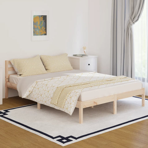 Bed Frame without Mattress Solid Wood Pine 140x200cm 810430