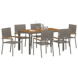 Garden Dining Set 7 pcs Grey Poly Rattan 3365409