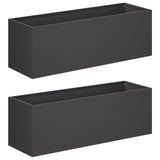 Garden Planter 2 pcs Black 60 x 20 x 20 cm Cold-rolled Steel 8005149