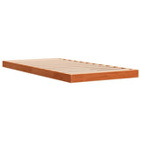 Bed Frame without Mattress Wax Brown 75x190 cm Small Single Solid Wood Pine 847158