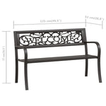 Garden Bench 125 cm Steel Black 317133