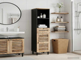 Bathroom Cabinet with Drawer Brown and Black 38 x 33.5 x 160 cm 4018866