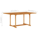 Garden Dining Set Warm brown Fine sanded teak hardwood 7-Piece Set 3059540