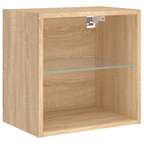 4 Piece TV Wall Units with LED Sonoma Oak Engineered Wood 3216642