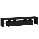 TV Cabinet with LED Lights Black 200x36.5x40 cm 3152811