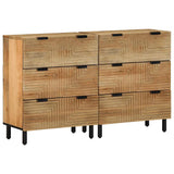 Sideboards 2 pcs Brown 60x33x75 cm Solid Wood Mango 3310004