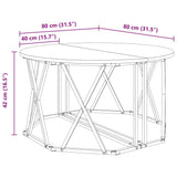 Coffee Table Sonoma Oak 80 x 80 x 42 cm 868250