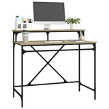 Desk Sonoma Oak 100x50x90 cm Engineered Wood and Iron 826700