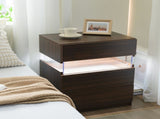 LED Nightstands Acrylic Board LED Bedside Tables for End Table with 3 Drawer Dresser for T3272P287616