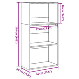 Bookcase Sonoma Oak 60x30x114 cm Engineered Wood 857901