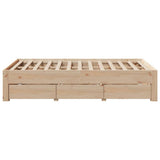Bed Frame without Mattress with Drawers 120x190 cm Small Double Solid Wood Pine 3308822
