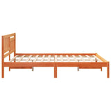 Bed Frame with Headboard Wax Brown 140 x 200 cm Solid Pine Wood 872232