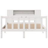 Bookcase Bed without Mattress White 120x190 cm Small Double Solid Wood Pine 3321650