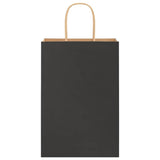 Paper Bags 250 pcs with Handles Black 21x11x31 cm 4101644