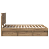 Bed Frame Artisian Oak 150 x 200 cm Solid Pine Wood 3411000