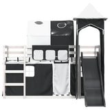 Bunk Bed without Mattress with Slide White and Black 90x200 cm 3284164