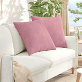Sofa Pillows 2 pcs Pink 80 x 80 cm Corduroy Fabric 42014061