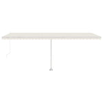 ZNTS Manual Retractable Awning with LED 600x300 cm Cream 3069602