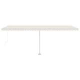 ZNTS Manual Retractable Awning with LED 600x300 cm Cream 3069602