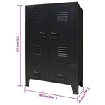 ZNTS Wardrobe Metal Industrial Style 67x35x107 cm Black 245960