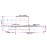 Metal Bed Frame without Mattress Sonoma Oak 200x200 cm 3308498