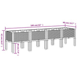 Garden Planter with Legs Light Grey 160x40x42 cm PP 367902