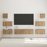 TV Cabinet Set Wall-mounted 8 pcs Artisan Oak Engineered Wood 3393155