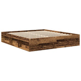 Bed Frame without Mattress Old Wood 200x200cm Engineered Wood 3328869