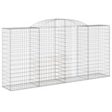 Arched Gabion Baskets 10 pcs 300x50x140/160 cm Galvanised Iron 3146745