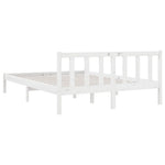 810083 Bed Frame without Mattress White Solid Wood 140x200 cm