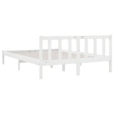 810083 Bed Frame without Mattress White Solid Wood 140x200 cm
