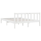 810083 Bed Frame without Mattress White Solid Wood 140x200 cm