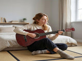 39 Inch Round Barrel Basswood Classical Folk Guitar including gig bag, spare strings, picks, 54873575