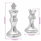 Sculptures 2 pcs Silver 17 x 17 x 42 cm Aluminium 42000148