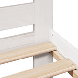Bed Frame without Mattress White 135x190 cm Double Solid Wood Pine 855574