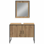 Bathroom Furniture Set with Door 4 pcs Brown 33 x 33 x 185.5 cm 3334403