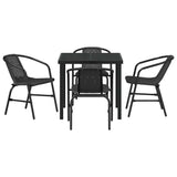 Garden Dining Set 5 pcs Black Powder-Coated Steel 3379381