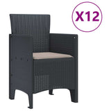 Garden Dining Set 13 pcs Anthracite Polt rattan 3378773