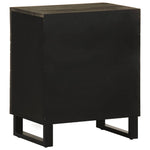 ZNTS Bedside Cabinet Black 50x33x60 cm Solid Wood Mango 4017695