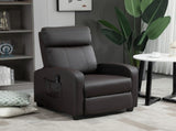 Recliner Armchair, Massage Faux Leather Push Back Reclining Chair with Adjustable Leg Rest, Side T3398P340996