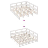 Bookcase Bed without Mattress White 200x200cm Solid Wood Pine 3324488