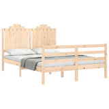 Bed Frame without Mattress Double Solid Wood 3194156