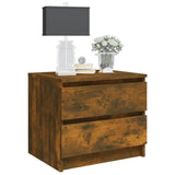 Bed Cabinets 2 pcs Smoked Oak 50x39x43.5 cm Engineered Wood 815823