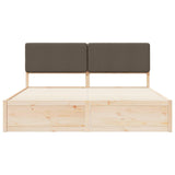 Bed Frame with Upholstered Headboard Taupe 200 x 200 cm 3398142
