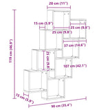 Wall Cube Shelf Old Wood 90x15x119.5 cm Engineered Wood 856596
