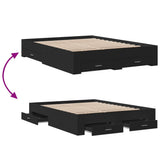Bed Frame with Drawers without Mattress Black 150x200 cm King Size 3280378