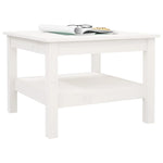 ZNTS Coffee Table White 55x55x40 cm Solid Wood Pine 814270